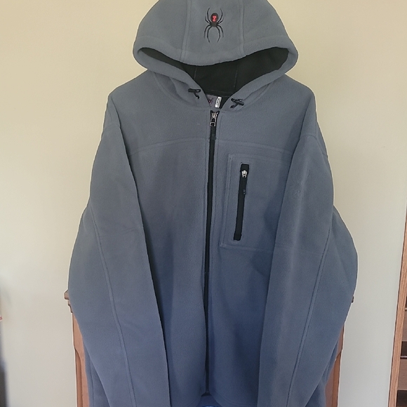 Spyder Men's Gray Hooded Performance Jacket - Picture 1 of 11